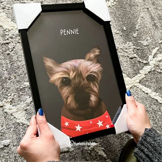 Furiendship modern dog portrait in frame customer photo