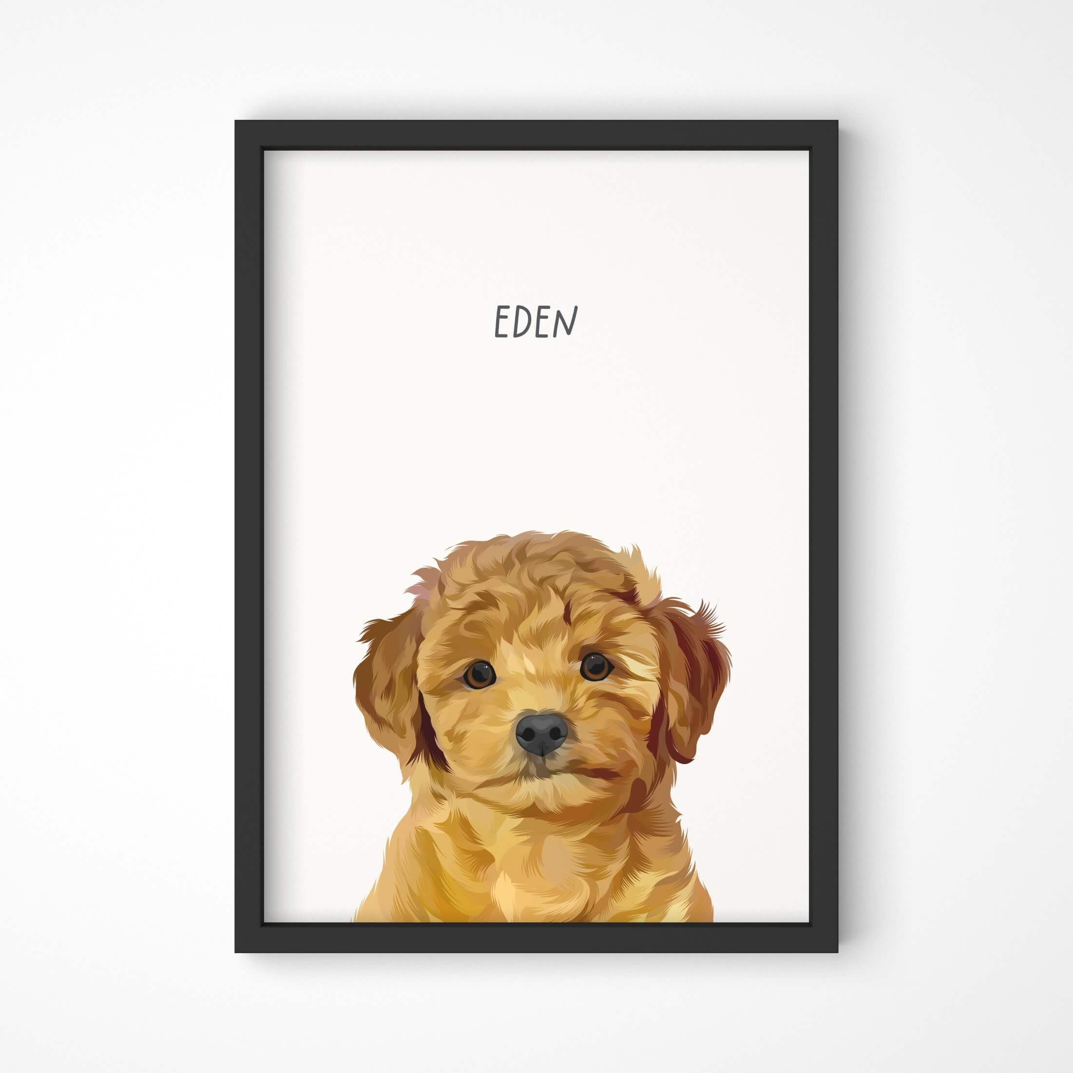 Furiendship Custom pet portrait - black frame