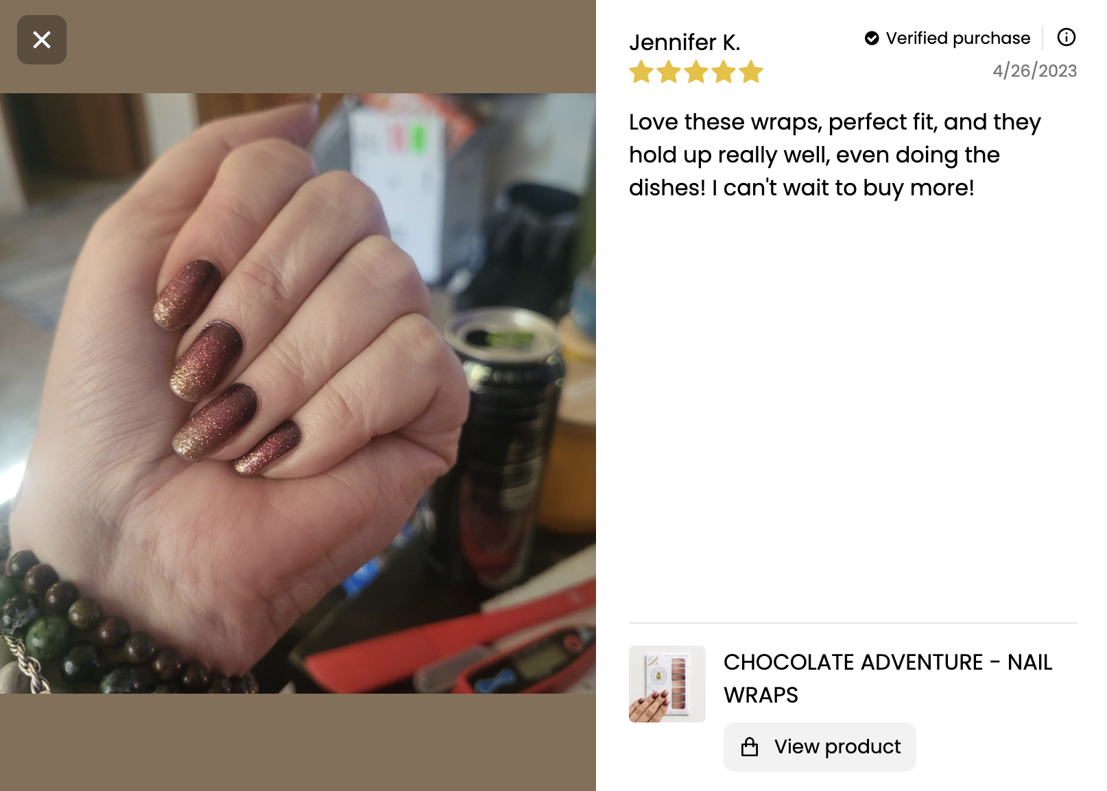 Nail Wraps Brown Chocolate