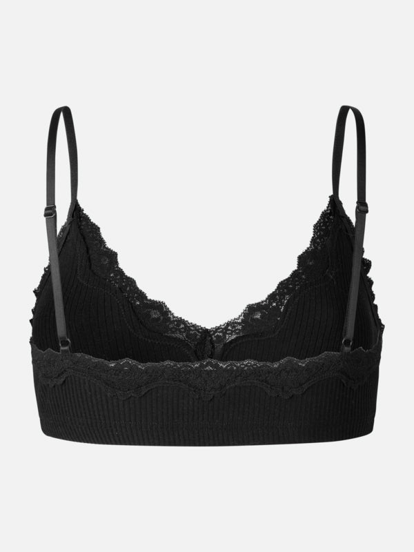 REINA BLACK SILK TRIANGLE BRA - Valnue