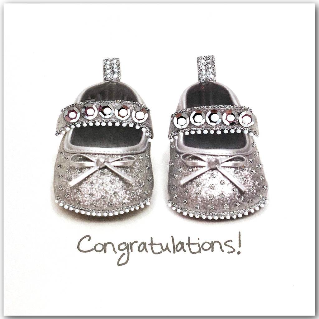 Silver Baby Shoes - N1620 – Jaab Cards