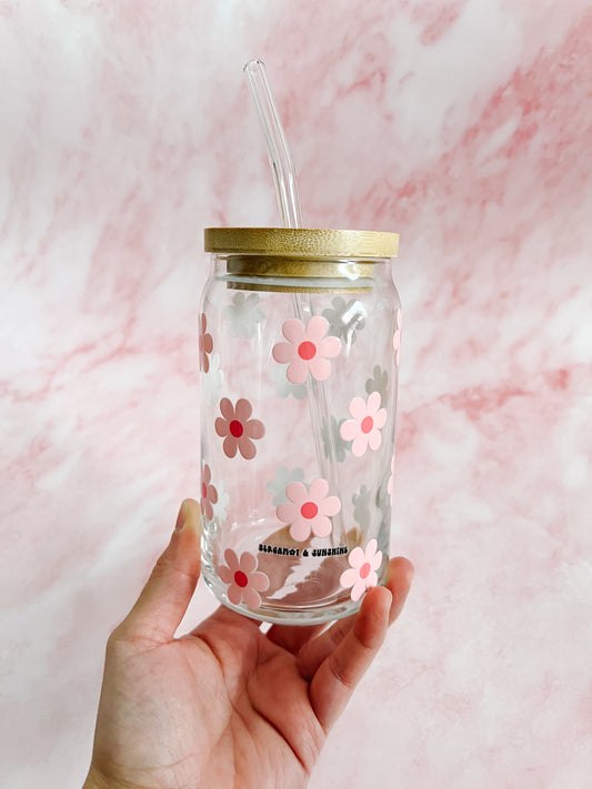 Iced Coffee and Sunshine Cup, Iced Coffee Glass Cup, Cute Aesthetic Gl –  Powered By Daisies