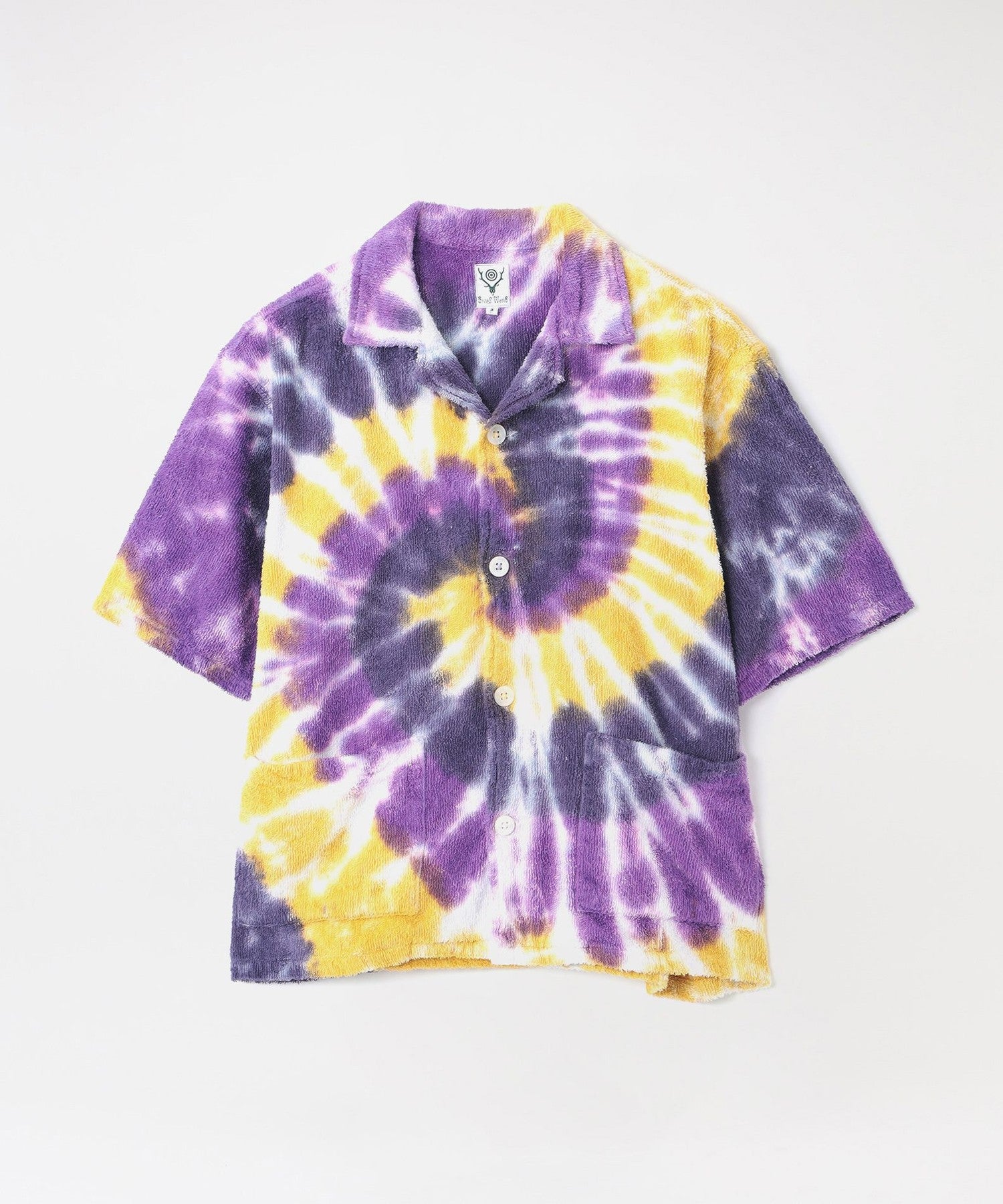 LOVELESS South2 West8ۥХʥ Cabana Shirt -Cotton Pile/Tie Dye OT515 Yellow/Purple