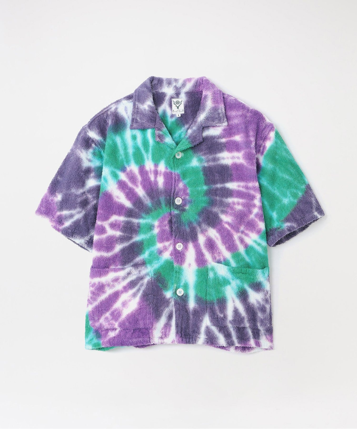 LOVELESS South2 West8ۥХʥ Cabana Shirt -Cotton Pile/Tie Dye OT515 Green/Purple