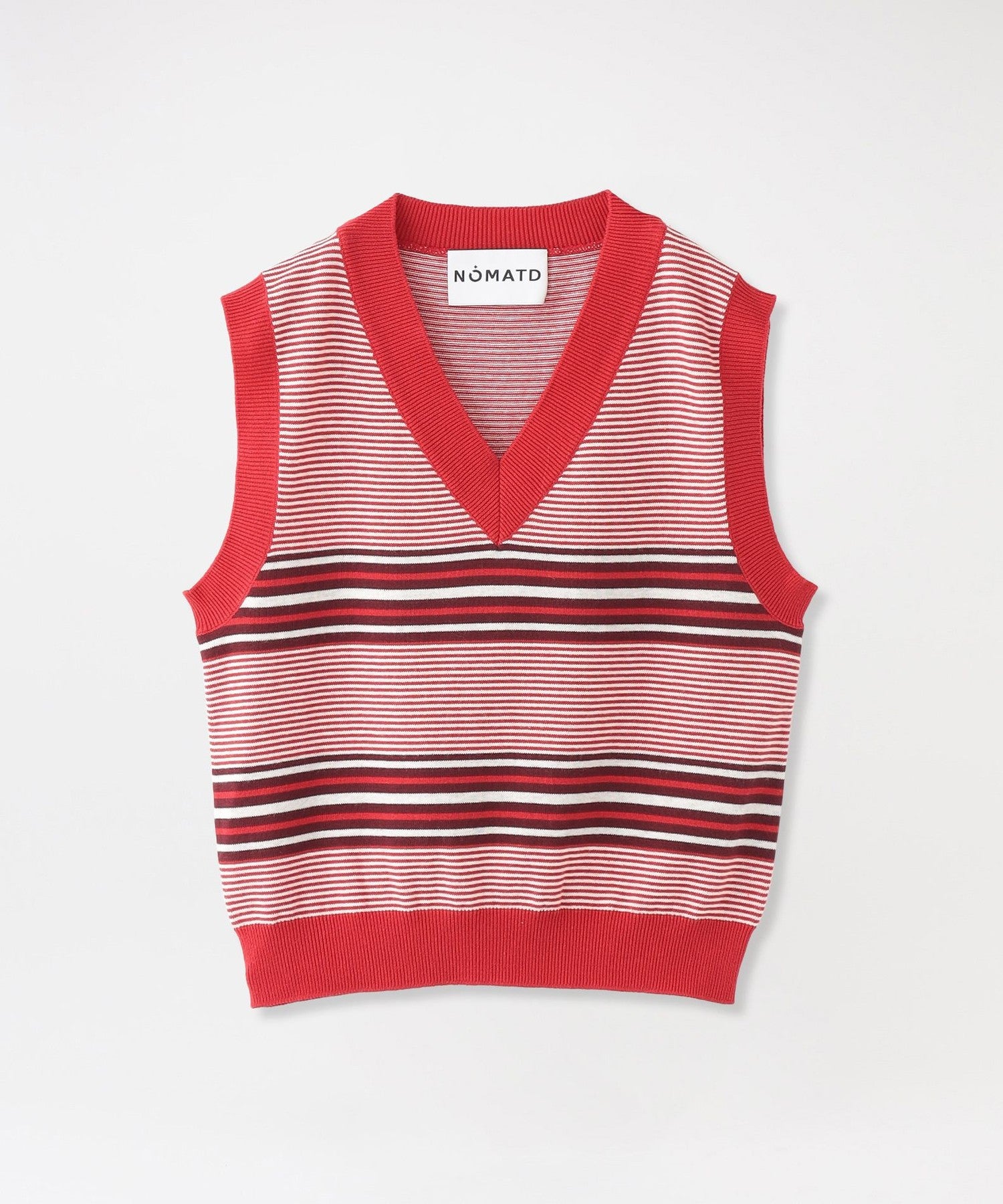 LOVELESS NOMA t.d./Ρޥƥǥۥ˥åȥ٥ NOMA Stripe Knit Vest N37-KN 02 Red/Off