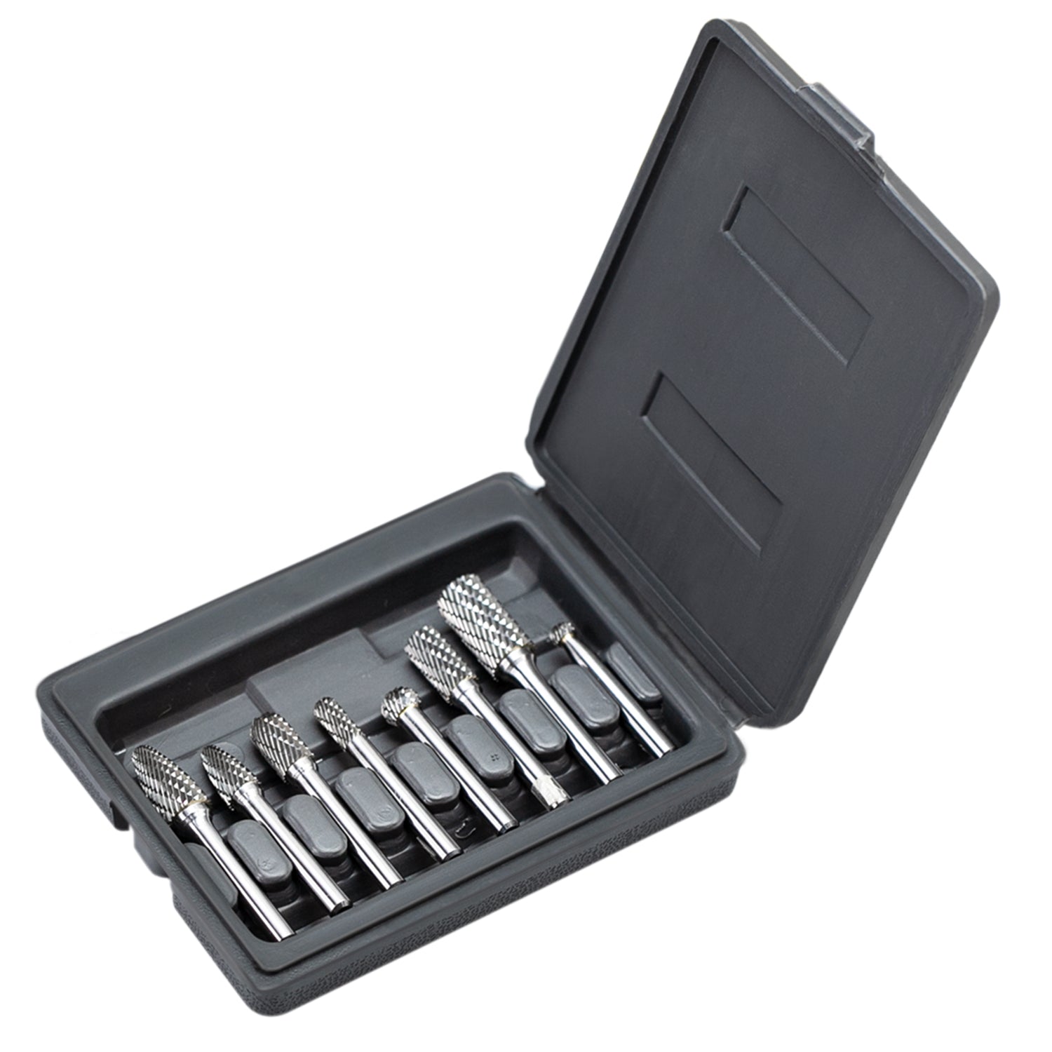 Tungsten Carbide Burr Set 1/4 inch ( 6.35 mm) Shank Diameter Rotary Burr File,Set of 8 Pcs
