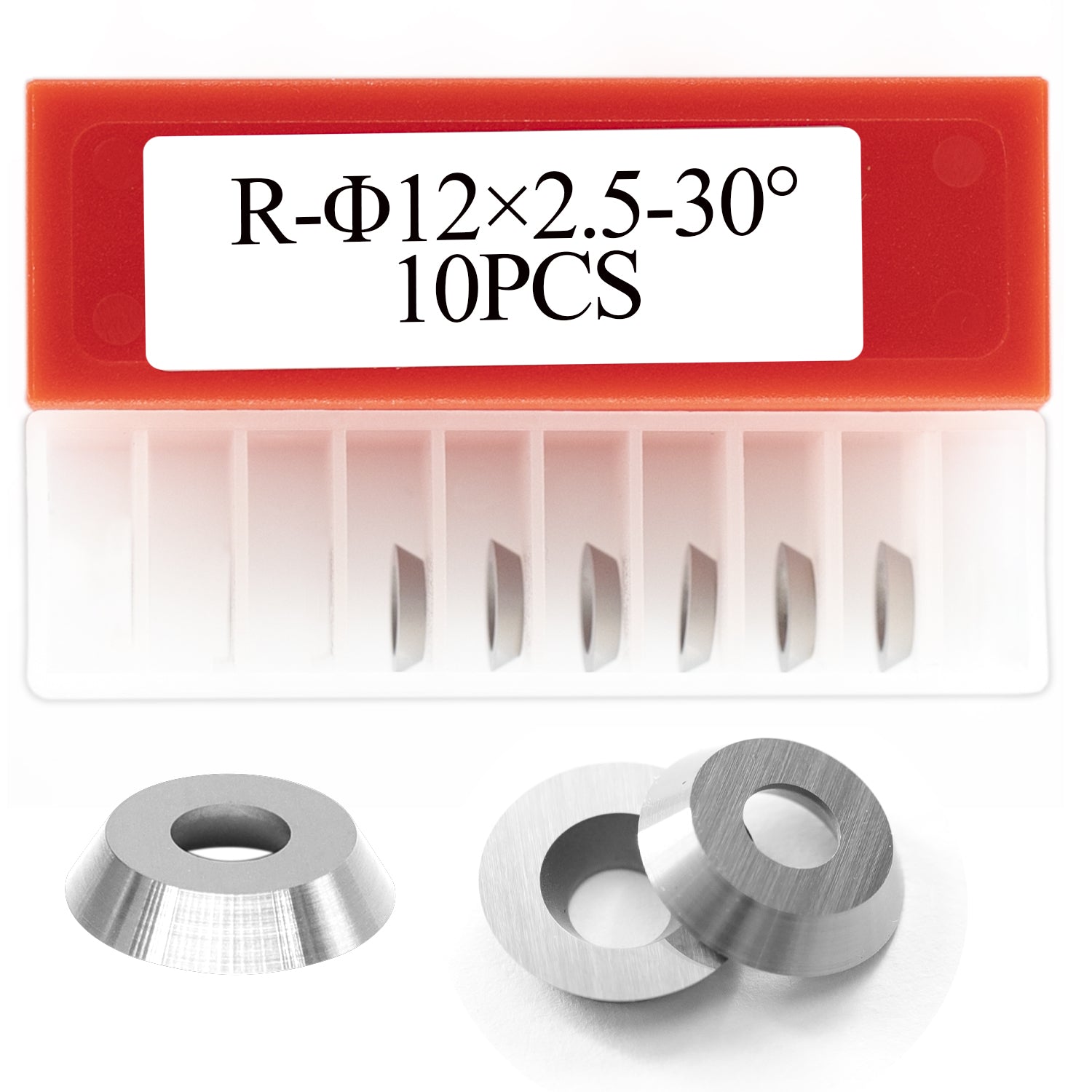 Woodturning Carbide Inserts Knife 12x2.5mm-30° Round Shape Indexable Tungsten Carbide Cutters Replacement Blades for EWT Finisher or Hollower Wood Turning Tools