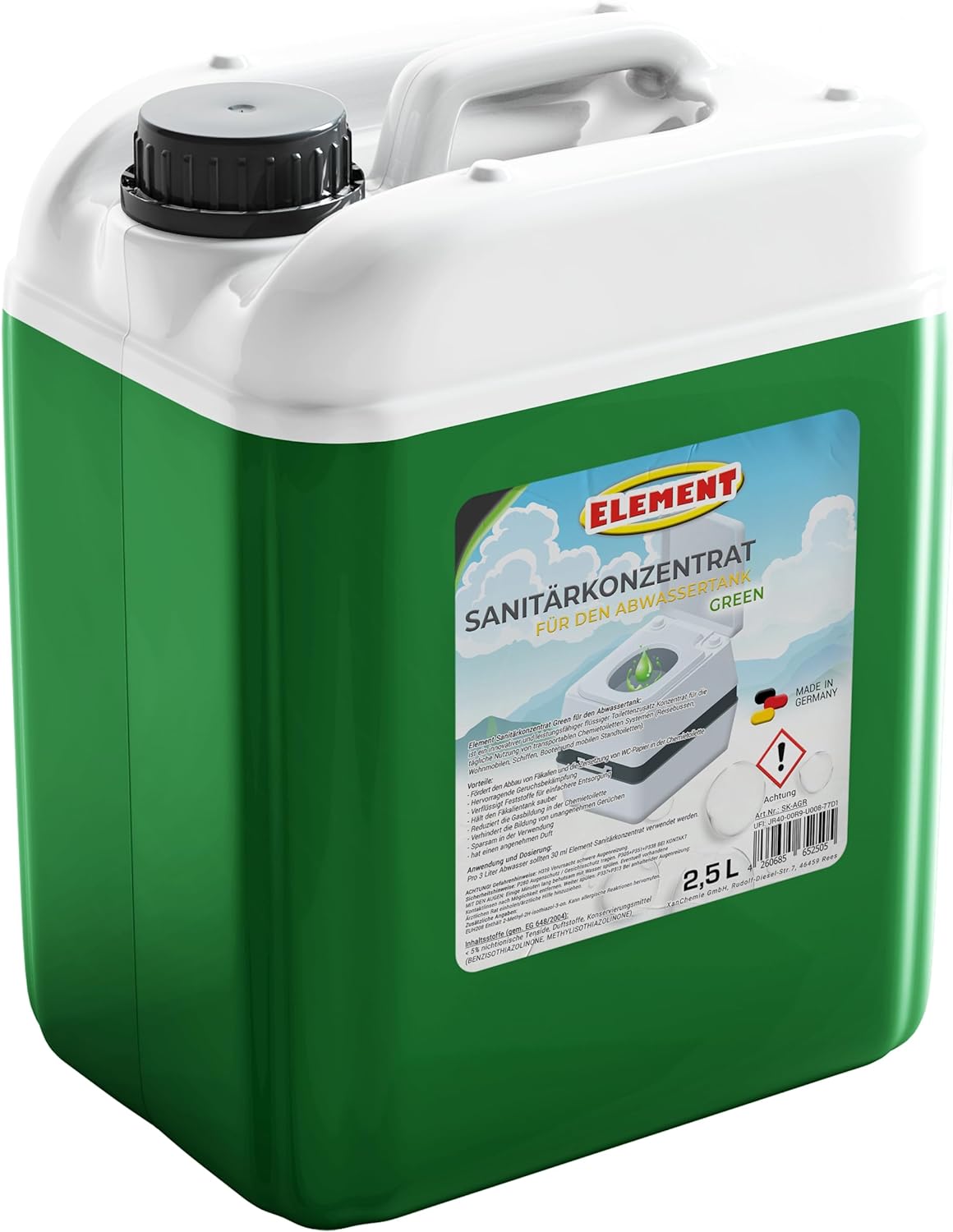 Element Sanitärflüssigkeit GREEN für Abwassertank der Campingtoilette