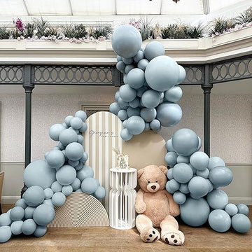 Double Stuffed Dusty Blue Balloons - Complete Slate Blue Balloon Arch Kit with Various Sizes (18in, 12in, 5in) - Perfect for Birthdays, Baby Showers, Gender Reveals, and Neutral Parties.jpeg__PID:1eec0728-3ab7-4881-b79a-5b5dc741941f
