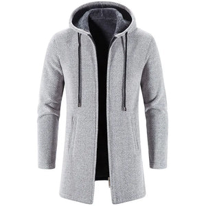 Men's Sweaters Coat Autumn Winter New Hot Warm Zipper Medium Long Cardigan Sweaters Man Casual Knitwear Sweatercoat mens clothes - bertofonsi