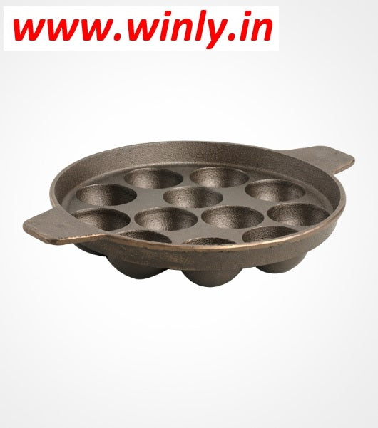 Cast Iron Appam Pan with Lid - 9