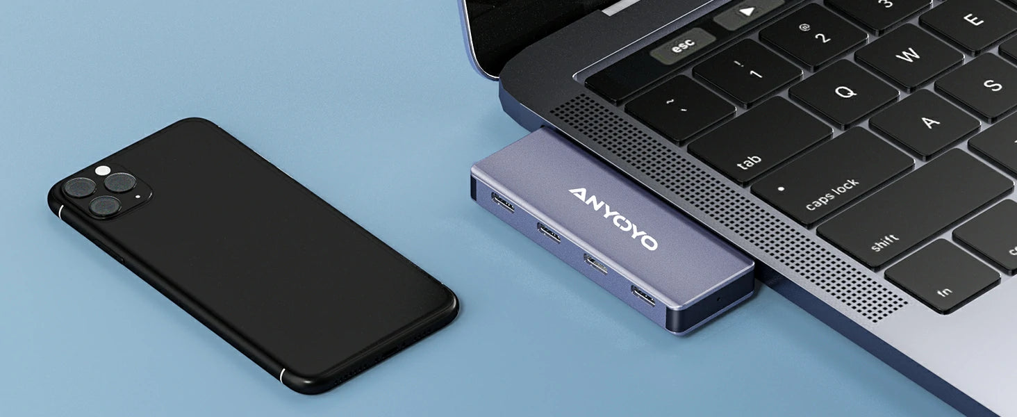 Anyoyo 4 Port USB-C Hub with 3 USB 3.2 Gen2 Ports