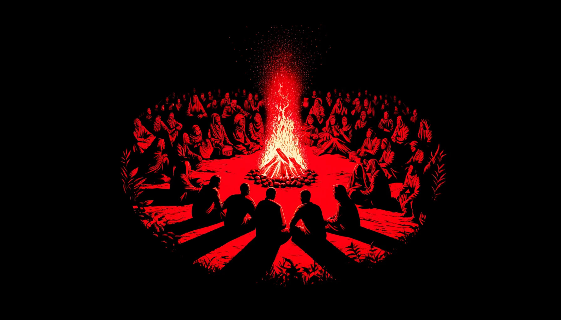 DALL·E 2024-04-14 12.19.02 - Create a landscape-format visual that captures the essence of 'Brotherhood' for the MMGA program, focusing on a campfire scene with a vivid red focus .webp__PID:29d007aa-205c-4cc0-8c0a-2c00ef53f3f1