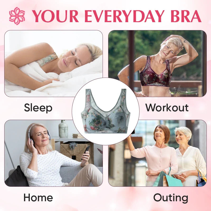 Woman using the bloom bra on there daily activity