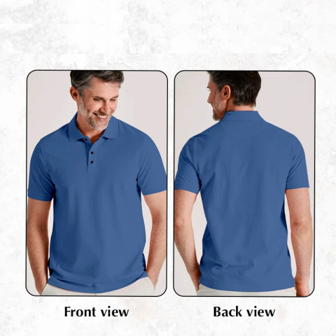 Image showing the front and back fit of Mens SIlk