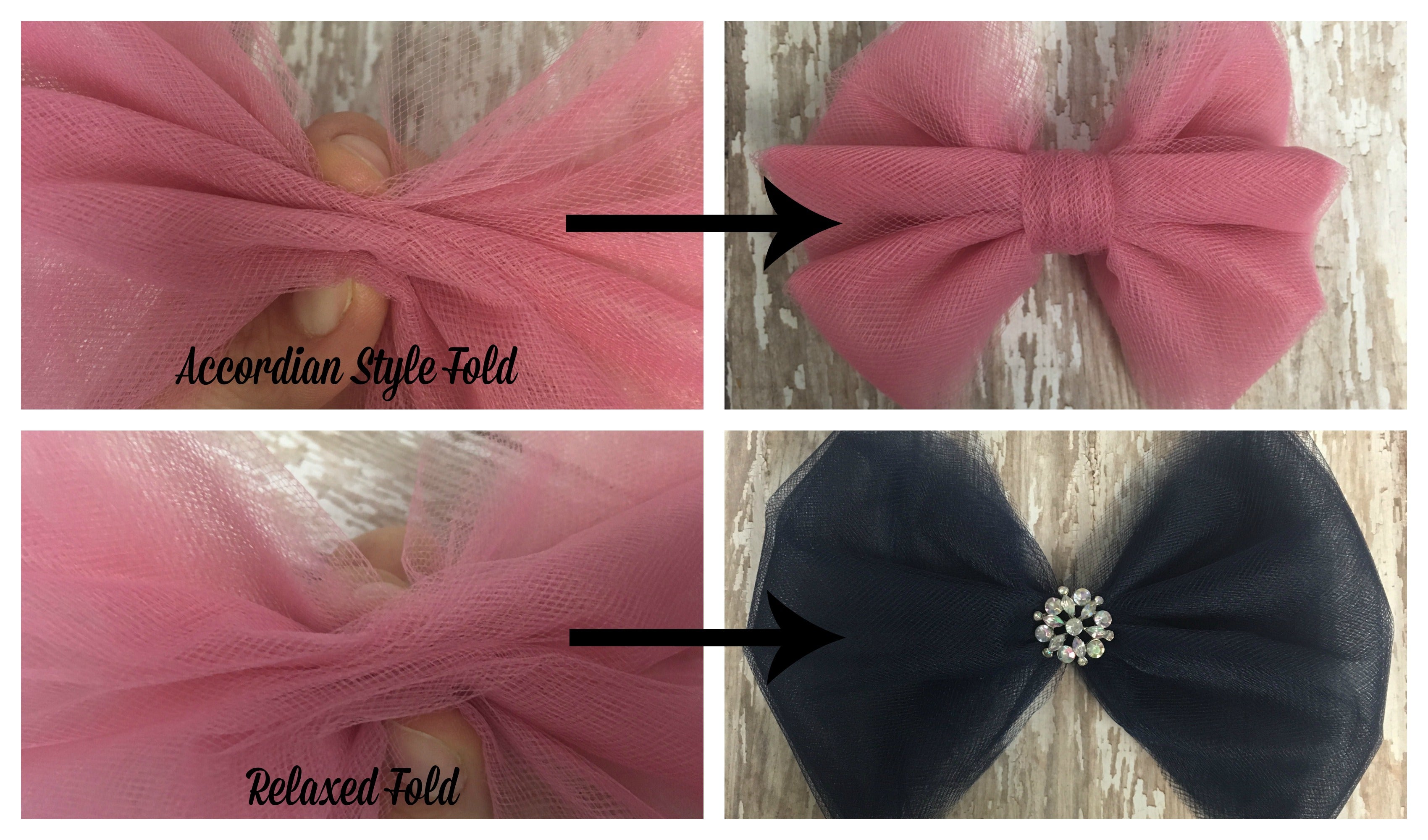 Tulle Hair Bow Fold Styles