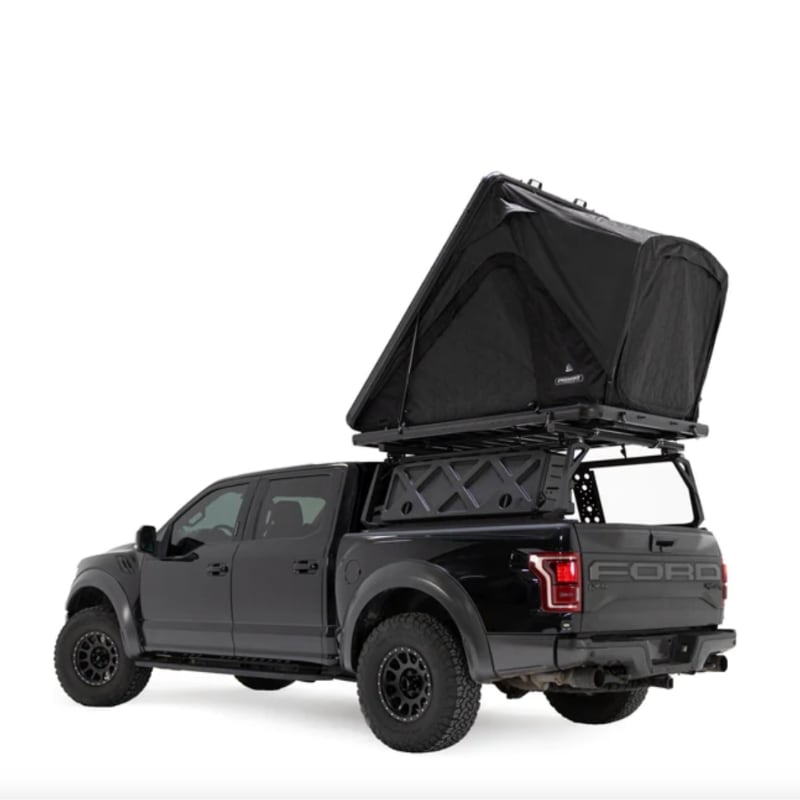 freespirit-recreation-aspen-lite-hard-shell-roof-top-tent-black-open-rear-corner-view-on-ford-f150-on-natural-background