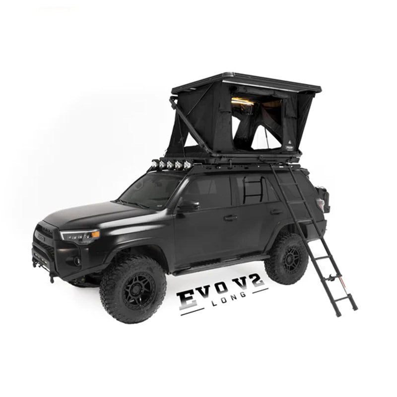 freespirit-recreation-evolution-v-2-hard-shell-tent-with-black-top-long-black-toyota-4runnefront-side-view-open-door-with-ladder