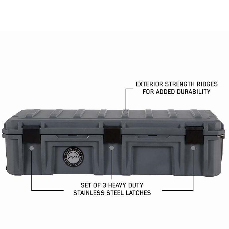 overland-vehicle-systems-117-qt-dry-cargo-box-with-drain-and-bottle-opener-front-top-view-exterior-ridges