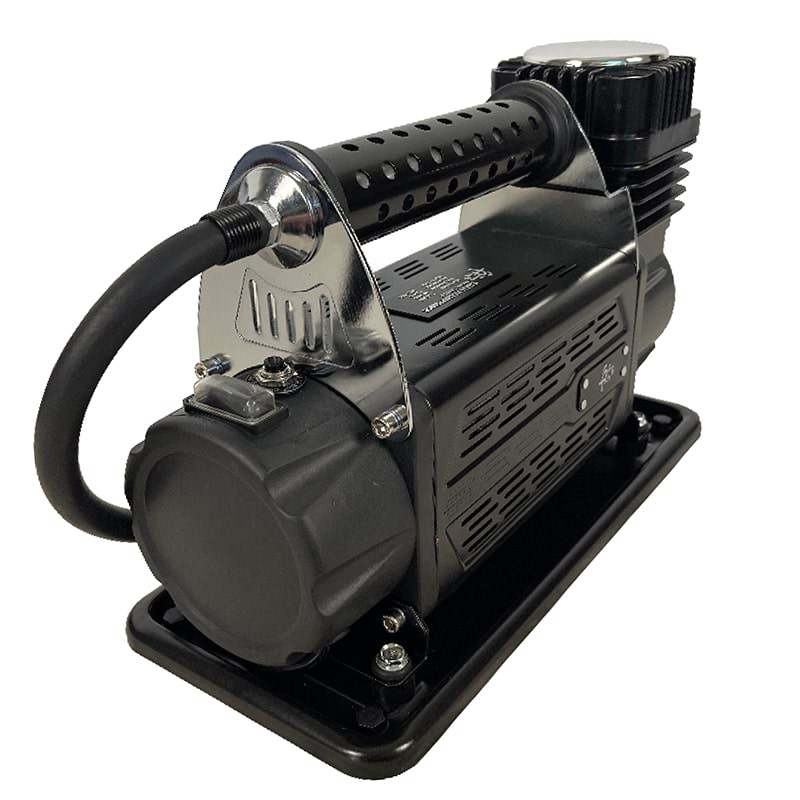 overland-vehicle-systems-egoi-5.6-cfm-black-air-compressor-corner-view-with-secure-grip-handle