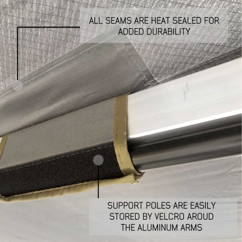overland-vehicle-systems-nomadic-270-awning-driverside-open-close-up-of-heat-seals-and-velcro-for-storage
