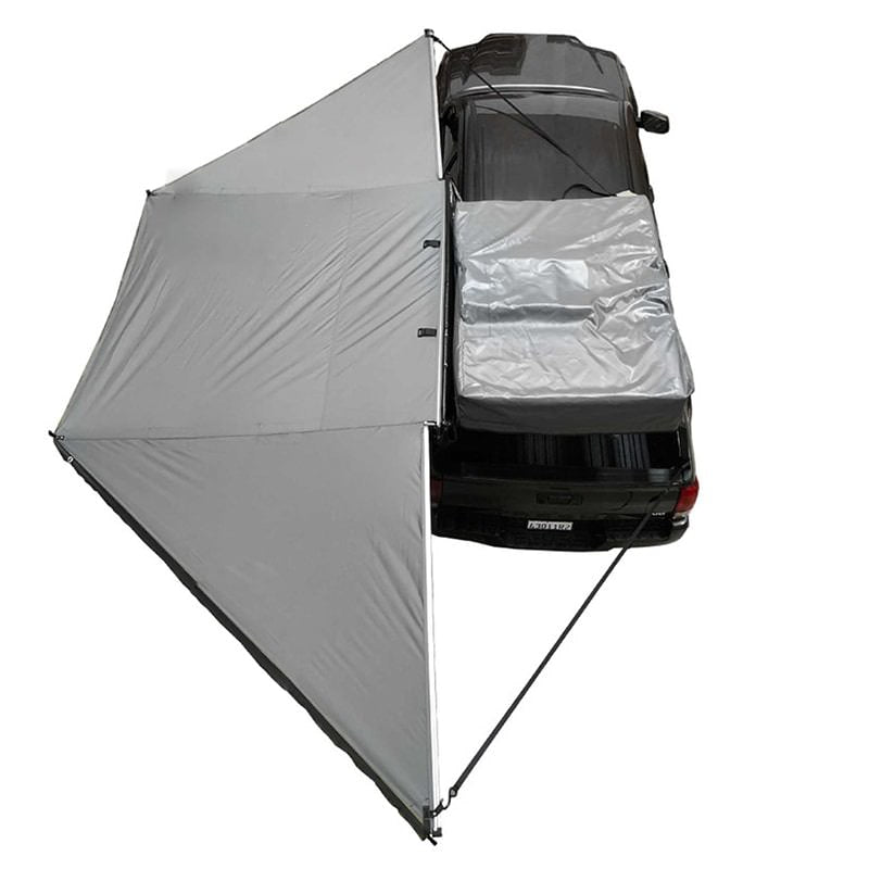 overland-vehicle-systems-nomadic-awning-180-with-bracket-kit-top-view-toyota-tacoma-with-white-back-ground