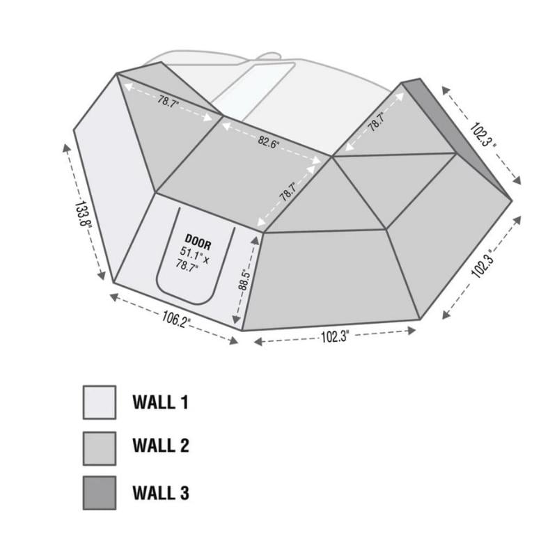 overland-vehicle-systems-nomadic-awning-270-driverside-side-view-illustration-with-dimensions-of-side-wall-1-2-and-3