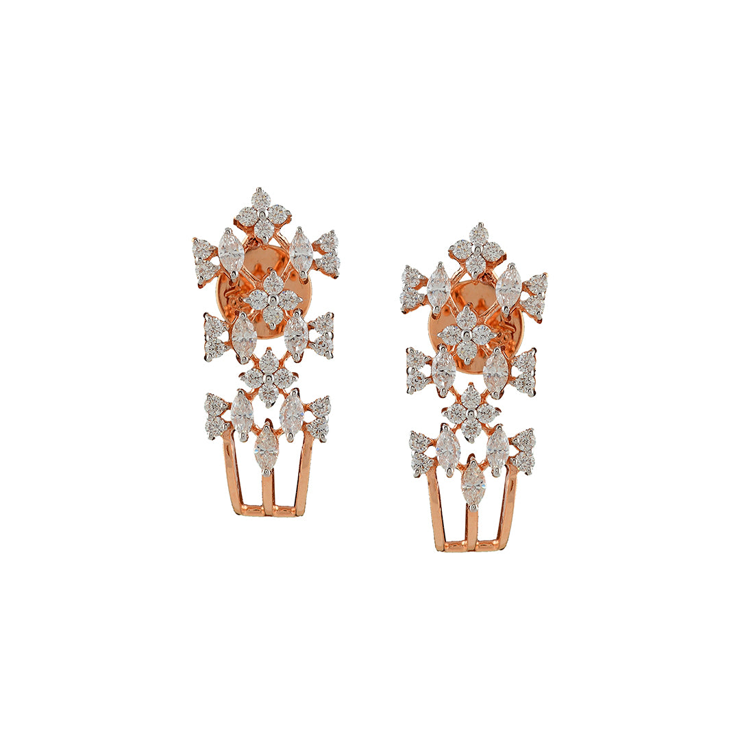 Daily Wear Round 3.8Gm Real Diamond Gold Earring, 18KT at Rs 550000/pair in  Palghar