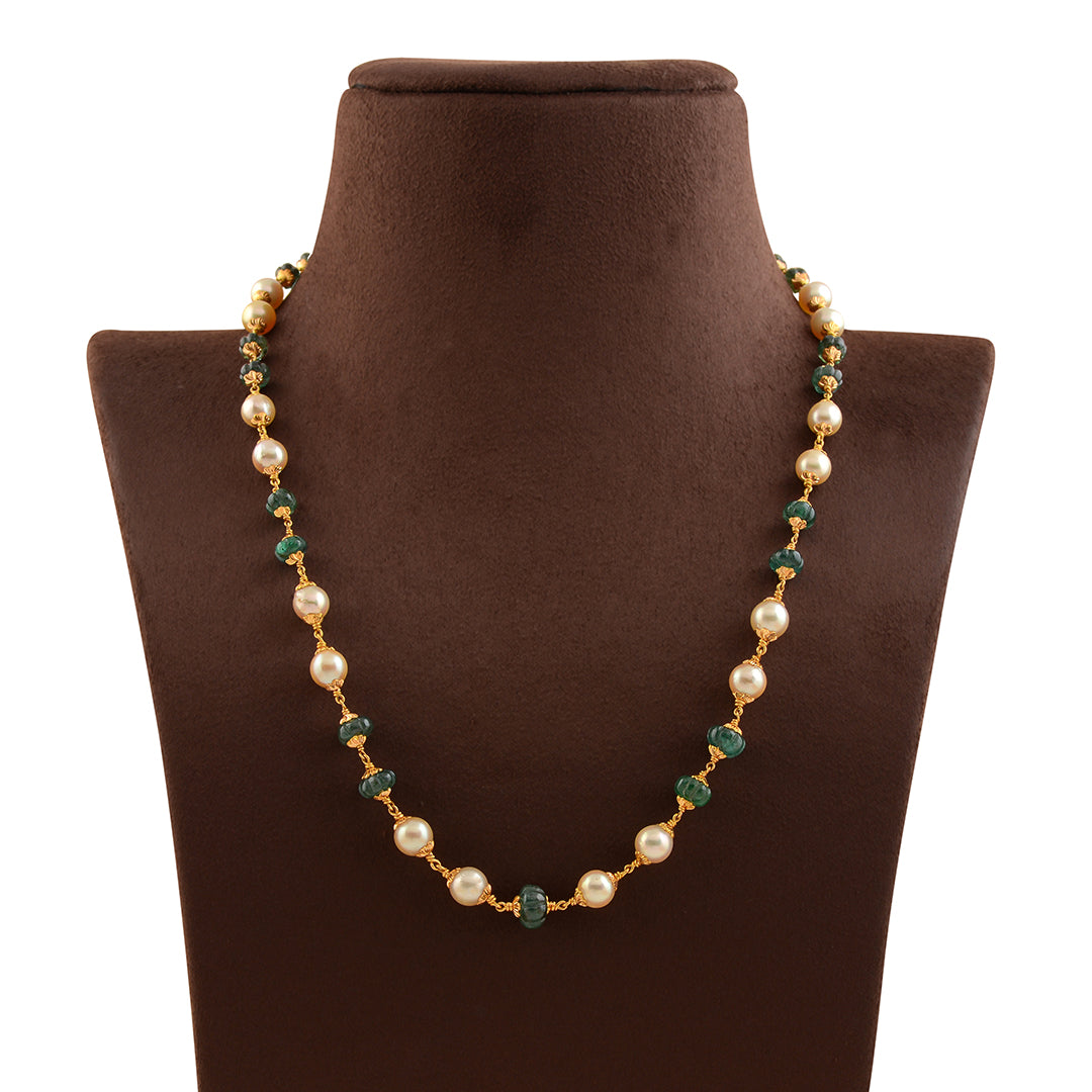 Vintage Collection - Stylish Pearl Necklace in Golden Pearls and Kundan  Pendant