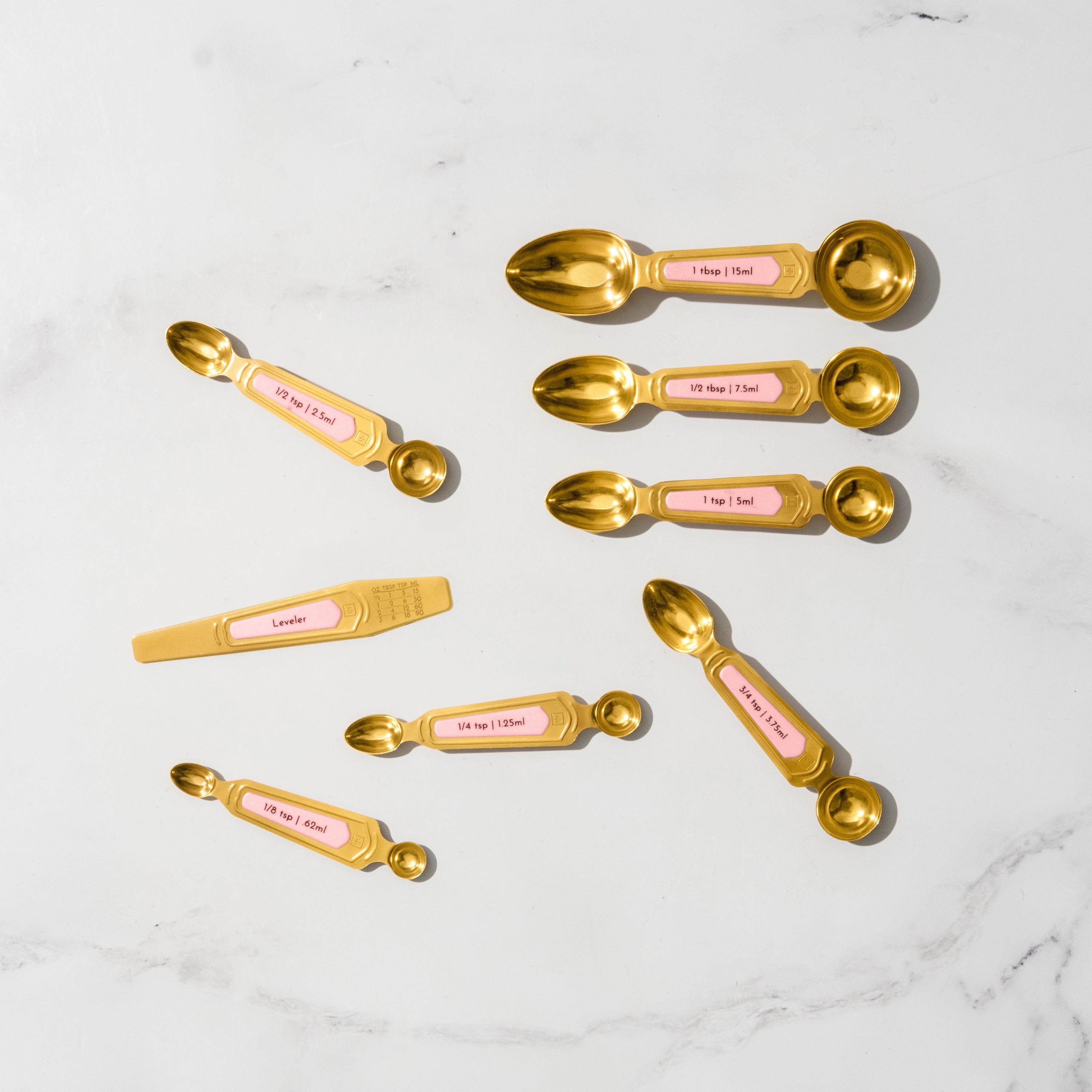 Timeless Pink and Gold Magnetic Measuring Spoons Set