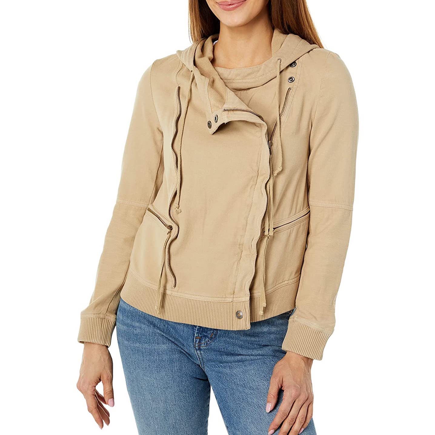 Free People Carmen Moto Jacket In Olive Sparrow | Style Representative