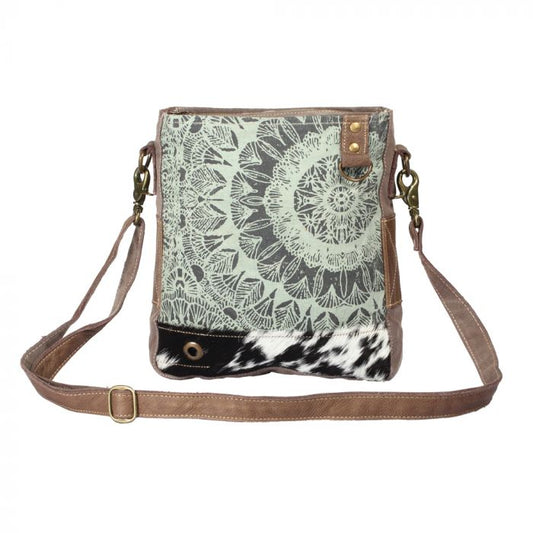 Voyage Floral Medley Printed Small Grain Textured Leather Small Top-Handle Bags