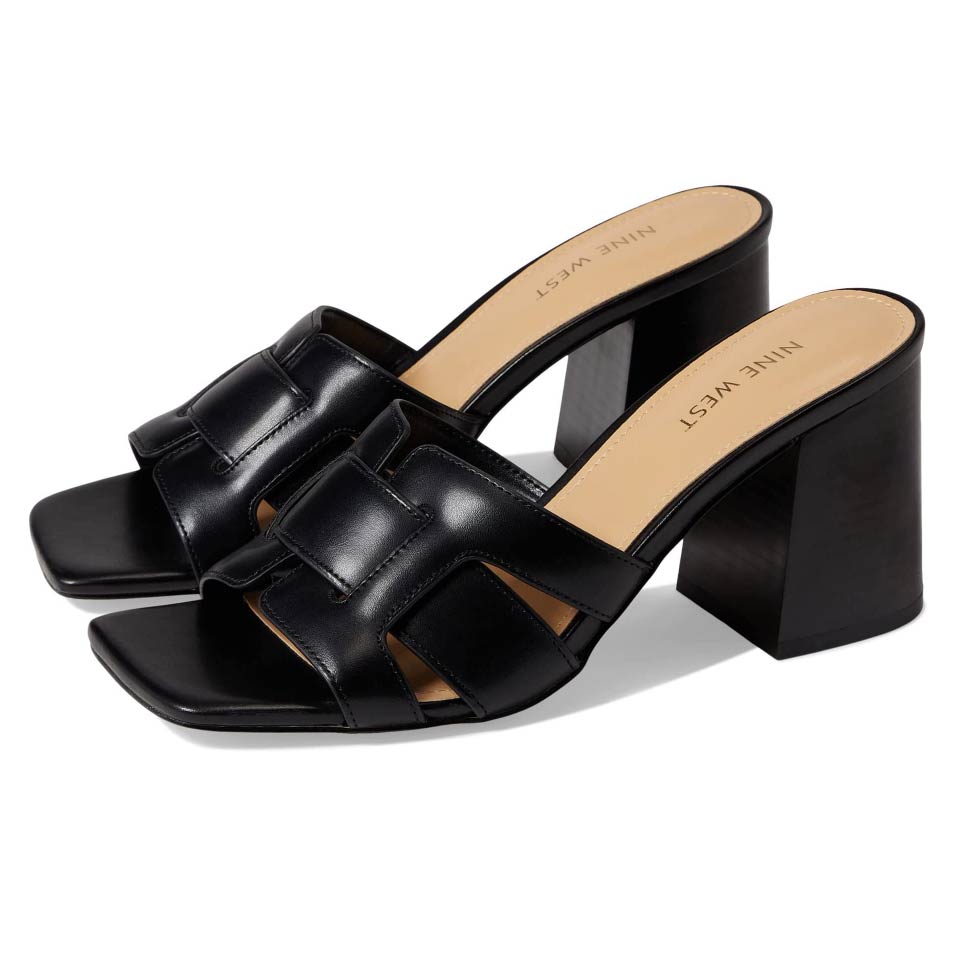 Buy Nine West Beez Open Toe Block Heel Sandals In Black | 6thStreet UAE