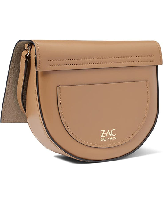 Zac Posen Belay Leather Saddle Crossbody Bag in Black