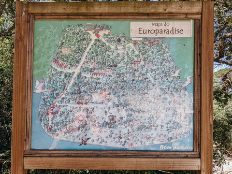 Illustrative map of the Europardise Parque Zoológico zoo in Montemor-O-Velho in Portugal.