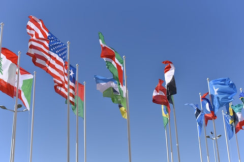 Flags of various countries including the United States of America