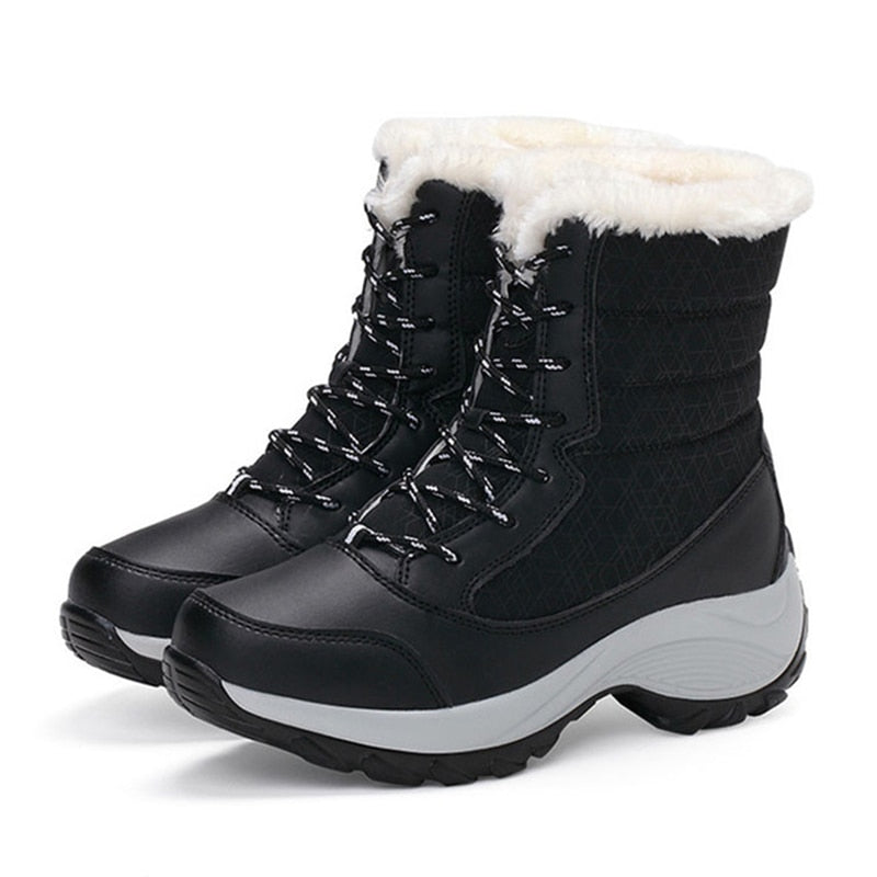 Winter Shoes Women Boots Plus Size 42 Waterproof Platform Boots For Women Snow Boots Women Winter 2019 Botas Mujer Black White