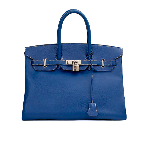 Hermes Clemence Blue Jean Evelyne III PM - Handbag | Pre-owned & Certified | used Second Hand | Unisex