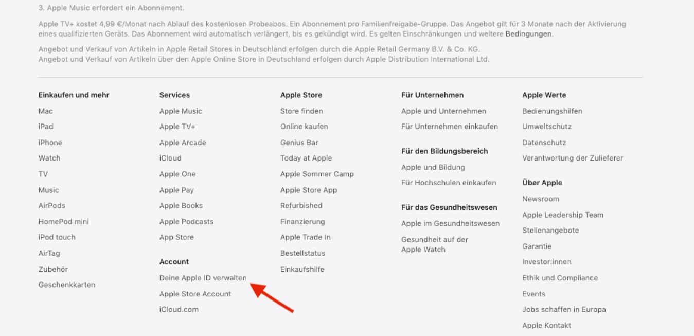 Deine Apple ID verwalten