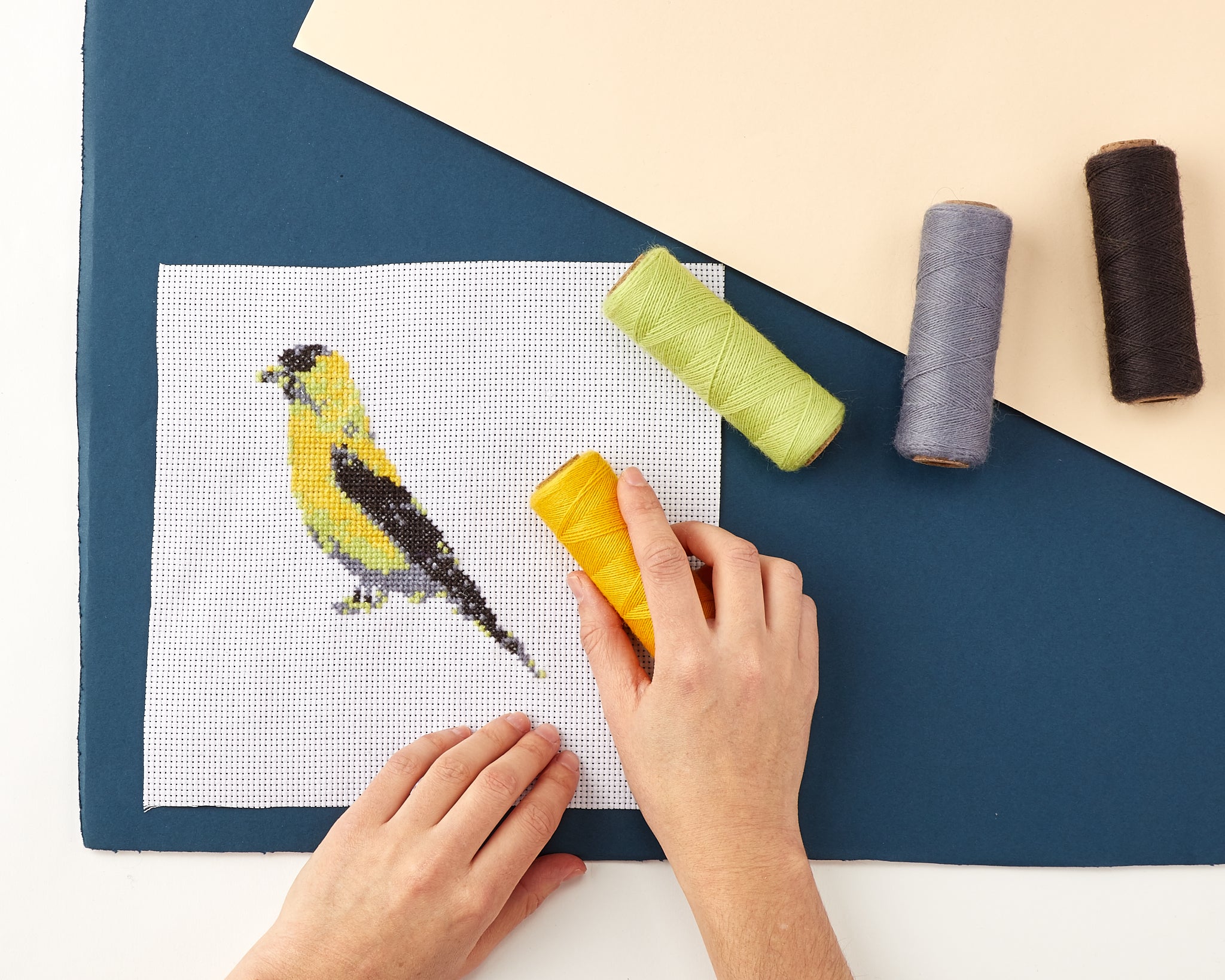 yellow bird cross stitch pattern