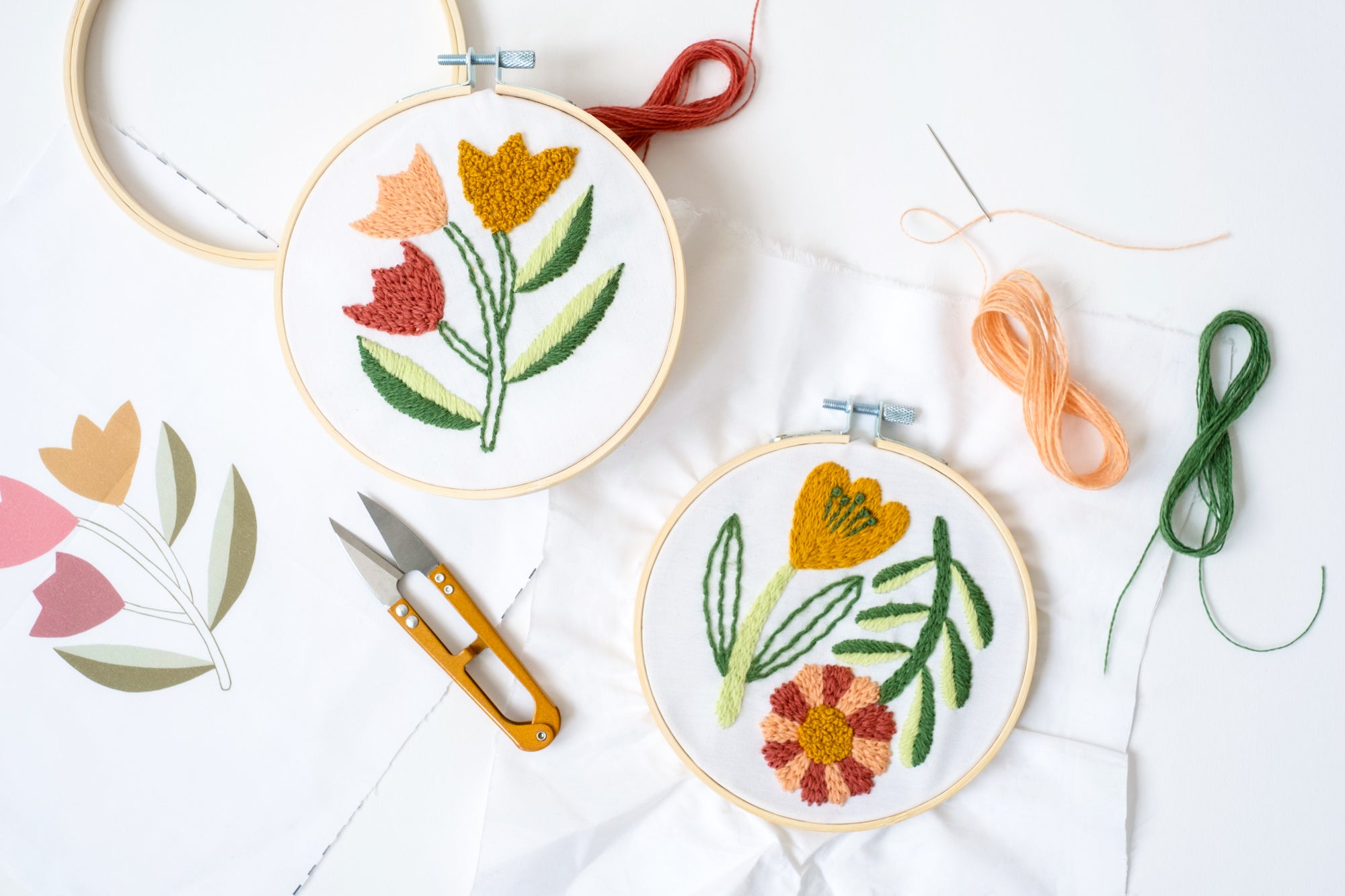 Embroidery projects and materials