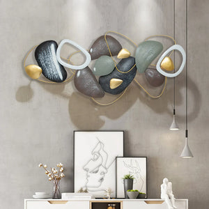 Abstract Creative Metal and Stone Coastal Wall Decor Modern Home Art - ArtdecoPro