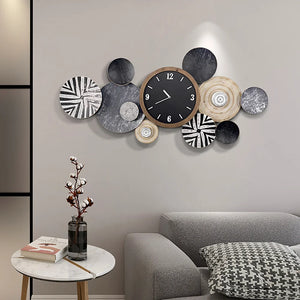 Handmade 3D Modern Geometric Multi-Circle Metal Silent Wall Clock - ArtdecoPro
