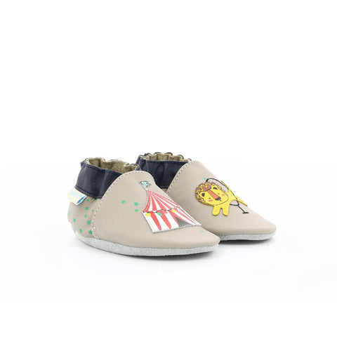 Chaussons Lion Circus Gris Taupe Robeez