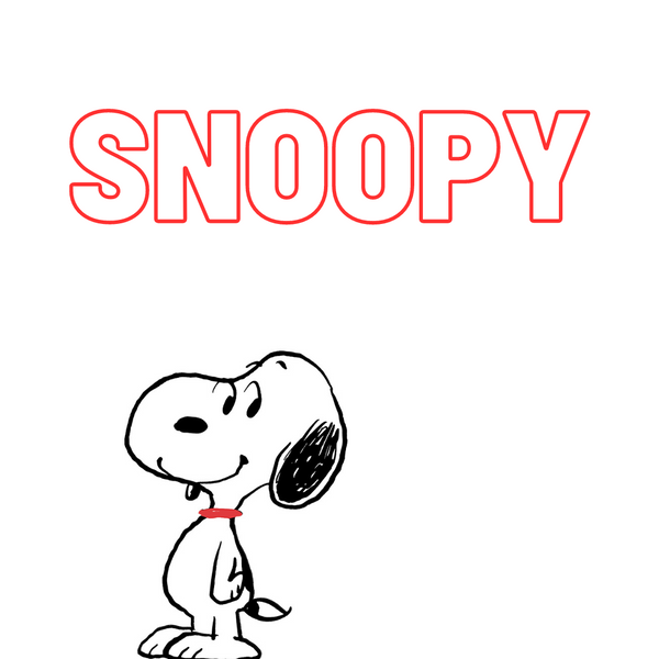 Snoopy the dog looking to the left