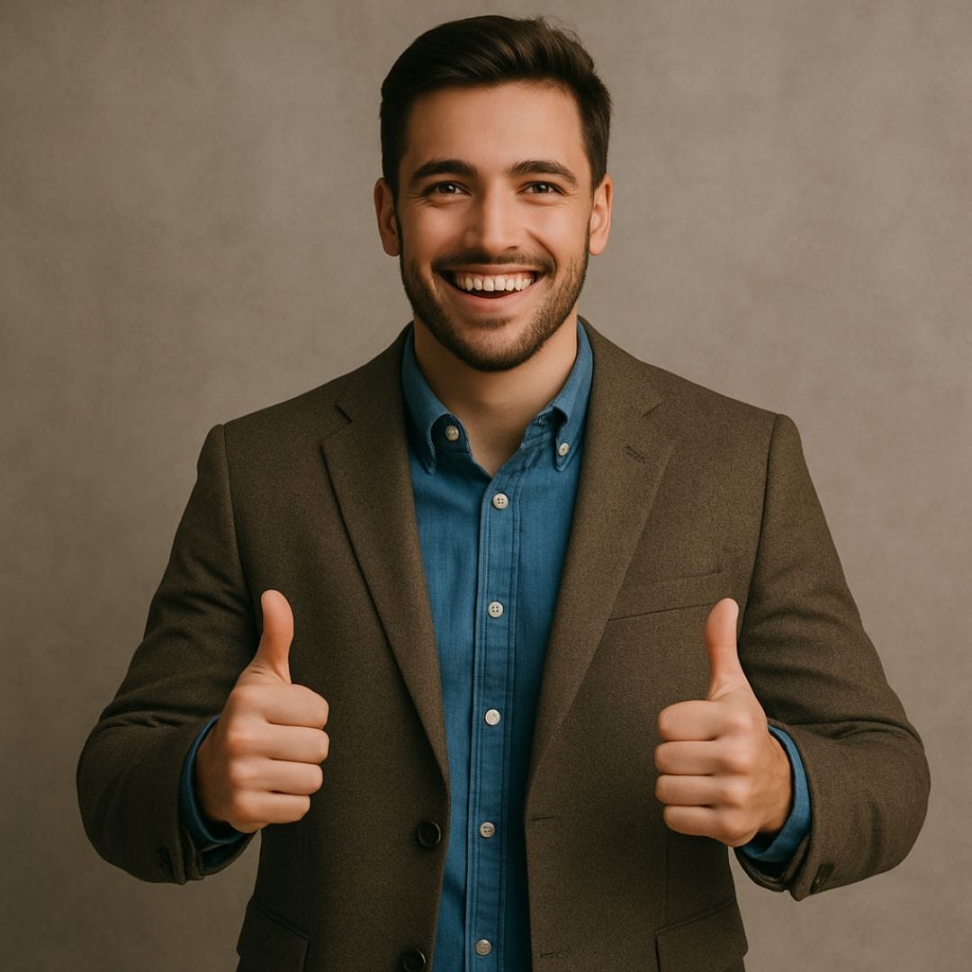 homme content de sa belle veste pour homme