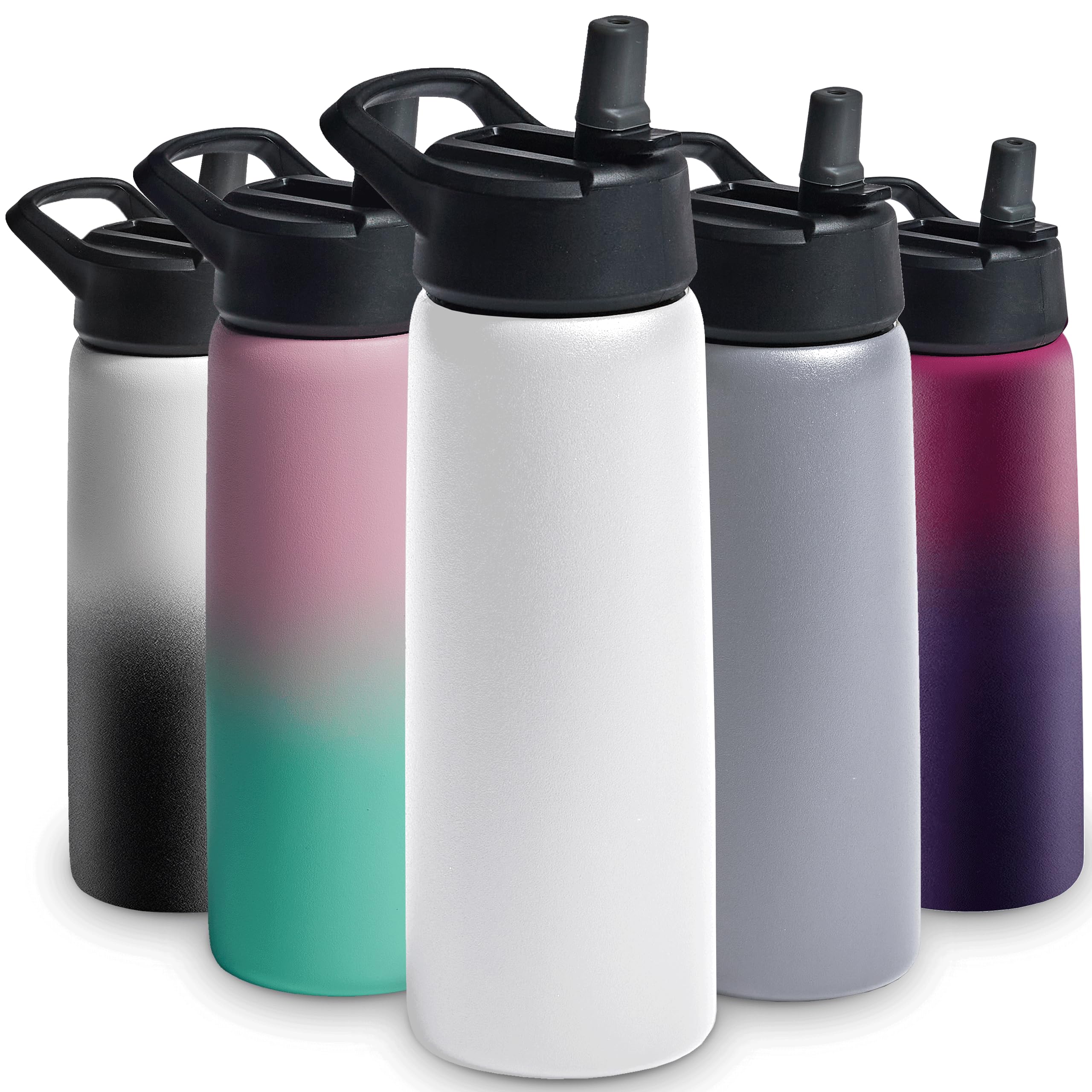 Insulated Sports Water Bottle with Straw