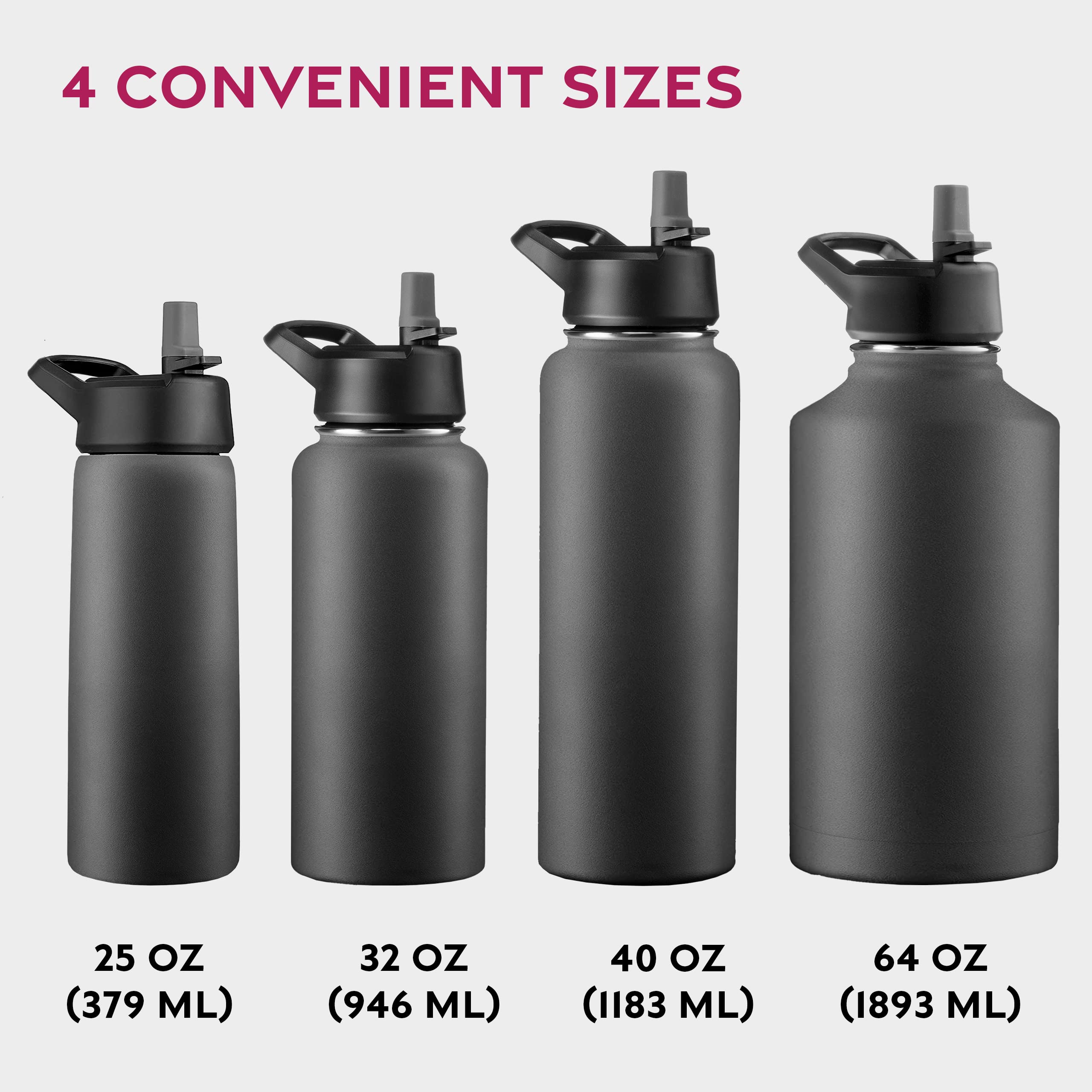 Insulated Sports Water Bottle with Straw-image-129