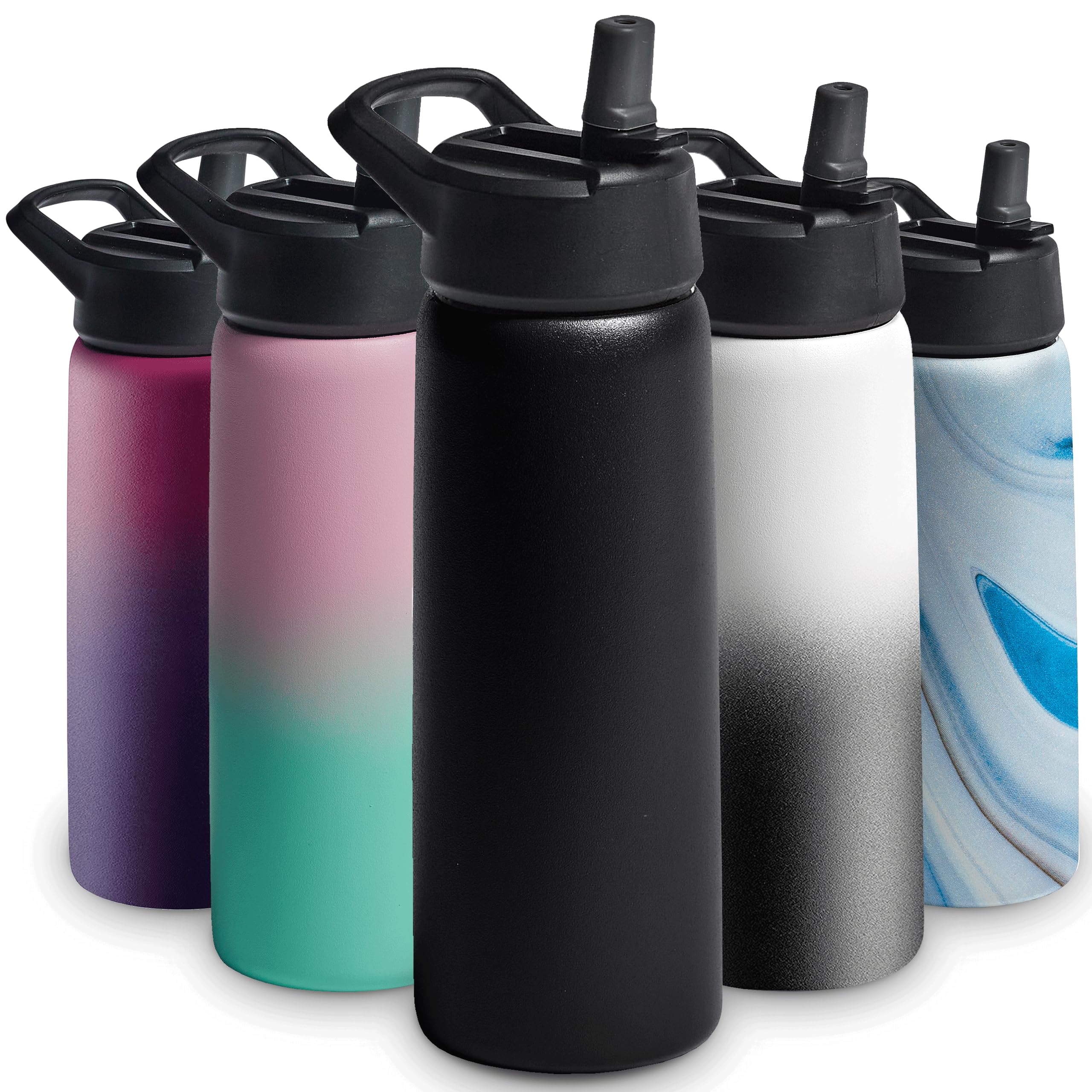 Insulated Sports Water Bottle with Straw-image-83