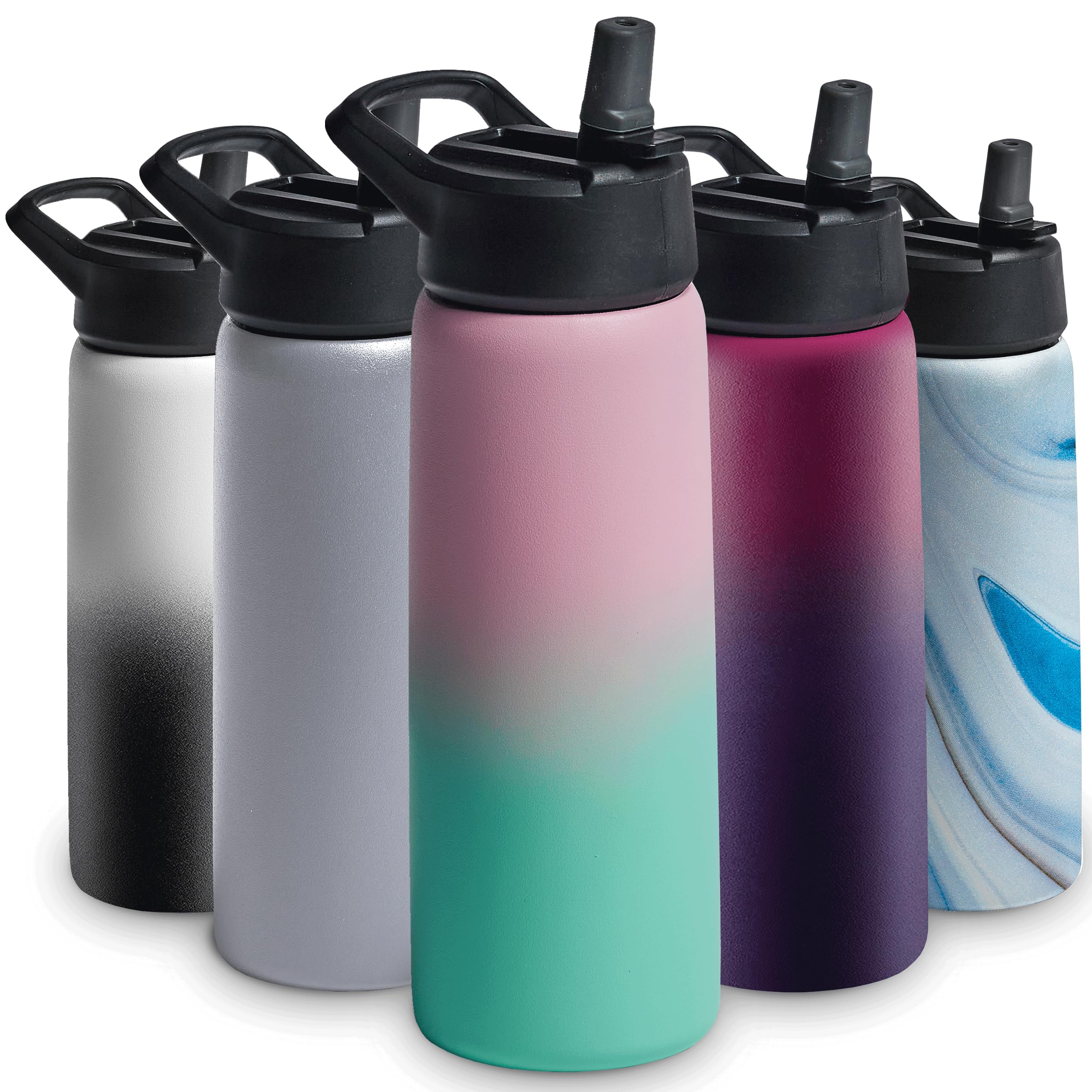 Insulated Sports Water Bottle with Straw-image-77